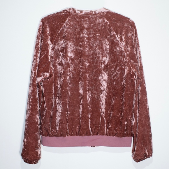 NWT Tribal Crushed Velvet Embroidered Bomber Jacket - Picture 5 of 7